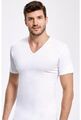 2 Stück Herren T-Shirt V-Ausschnitt Kurz arm Einfarbig Unisex Baumwolle 1012