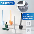 WC-Bürste Toilettenbürste Silikon mit Halter Wandmontage Klebehaken Klobürste