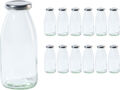 leere Glasflaschen Hans 250ml Schraubverschluss Silbe Milchflaschen Saftflaschen