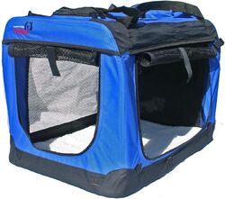 Hunde Transportbox faltbar deLuxe - Blau-M von Dogidogs - Hundebox