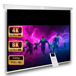 Avlux Heimkino Beamer Projektor Motor Leinwand 200 x 113 cm 16:9 FULL HD 4K VP24