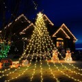 Weihnachtsbaum Lichterkette Mit Stern 3.5m x 9 Vorhänge mit Sterne, 350 LED Lich