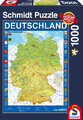 Deutschlandkarte, 1.000 Teile Puzzle | Spiel | Deutsch (2017) | 58287
