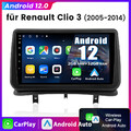 Android 12 CARPALY Autoradio GPS Autoradio DAB+ WIFI 2+32GB für Clio 3 2005-2014