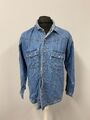FRIENDS Herren Jeans Langarm Hemd Gr. M Shirt Freizeithemd Vintage 19128