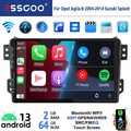 Android 13 GPS USB Carplay Für Suzuki Splash Opel Agila B 04-14 Autoradio 64G BT