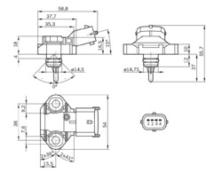Für BOSCH 0 261 230 112 PRESSURE/TEMPER SENSOR