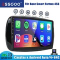 Für Smart Fortwo 453 Kam Android 13 Autoradio Apple CarPlay 4+64GB GPS Navi WIFI