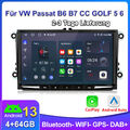 Android 13 Carplay Autoradio BT WIFI DAB+ 4+64G Für VW Passat B6 B7 CC GOLF 5 6