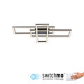 LED Deckenlampe Dimmer 3-Stufen Memoryfunktion schwarz Rechteckig Rahmenlampe