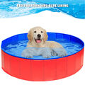 Hundepool Faltbarer Hundebad Doggy Pool Hundebecken Swimmingpool Ø160x30cm ROT