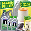MANN INSPEKTIONSPAKET+MOBIL1 5W-30 ÖL passend für AUDI A6 A7 C7 3.0 TFSI QUATTRO