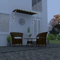 Markise mit LED Sonnenschutz Fenstermarkise Klemmmarkise Balkonmarkise vidaXL