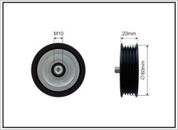 CAFFARO 500095 Deflection/Guide Pulley, V-ribbed belt for HYUNDAI,KIA