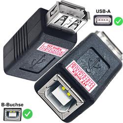 USB 2.0 Adapter Kupplung USB A Buchse auf USB B Buchse Verbindungsstück Drucker