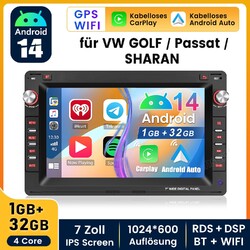 Für VW Polo 9N Golf 4 Passat B5 T5 Android 14.0 1+32G Autoradio Carplay GPS 32GB