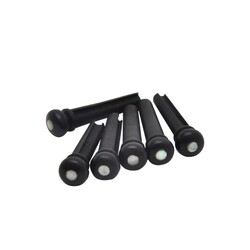 Göldo Bridge Pins 6er Set Ebenholz, Perlmutt Dot HW101 - Gitarren Ersatzteil