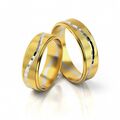 1 Paar Trauringe Hochzeitsringe Gold 333 - Bicolor Gelbgold/Weißgold - B: 5,5mm