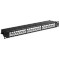 Goobay CAT 6A Patch Panel 19" Patchfeld 24-Port RJ-45 STP geschirmt schwarz