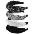 4 Stück Haarreifen Damen Breit Haarreifen Schwarz Stirnband Weiß Haarband Leo...