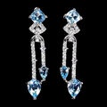 925 Sterling Silber Ohrringe Pear Himmelblauer Topas 7x5mm Edelstein Schmuck