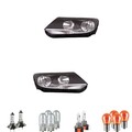 Halogen Scheinwerfer Set H7 schwarz für VW Tiguan inklusive Lampen