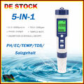 5 IN 1 Digital Wasser Qualität Tester Stift EC/Ph/Salzgehalt /Temp Meter/Finder.
