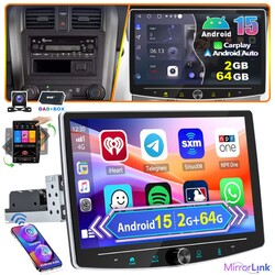 DAB+ 360° Drehbar Bildschirm 10" 64GB Android 15 Carplay Autoradio 1 DIN GPS NAV