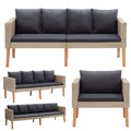 1-2-3-Sitzer-Gartensofa mit Auflagen Poly Rattan Einzelsofa Sessel Lounge Sofa