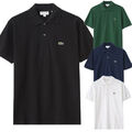 Men's Lacoste1 Mesh Short Sleeve Polo Shirt Classic Fit Button-Down T-shirt Tops