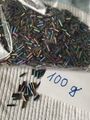 100g Rocailles Seed beads Röhrchen Zylinder Stab Stiftperlen schwarz Perlen