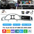 6+128G Carplay DAB+ Für Audi A6 C6 4F MMI 2G 05-09 Android Auto Autoradio 4G Cam