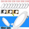 10x LED Panel Einbaustrahler Deckenleuchte Einbau Leuchte Spot flach slim Set 