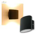 stylische LED Wandleuchte oval, anthrazit 2x5W für Außen IP44 Fassadenstrahler