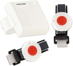 Helpline Mini: Kleiner mobiler Hausnotruf mit wasserdichtem Notrufarmband