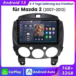 Für Mazda 2 2007-2013 9" Autoradio Android 13 GPS Sat Nav RDS WIFI CarPlay 1+32G