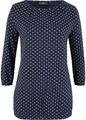Baumwoll-Shirt mit U-Boot-Ausschnitt,3/4-Arm Gr 52/54 Dunkelblau Damenbluse Neu*
