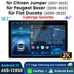13.1" Carplay Android Autoradio Für Fiat Ducato 2006-13 GPS Nav WIFI SWC 6+128GB