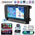 DAB+ 2DIN Autoradio Android 15 GPS ChatGPT Für VW Polo Golf 5 6 Plus Touran KAM