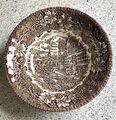 Royal Tudor Ware Staffordshire "Coaching Taverns"  Schale klein braun 16,5 cm
