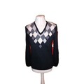 Peter Hahn Pullover Gr. 38 Schwarz Rauten 100% Kaschmir