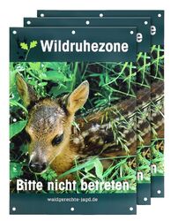 Waidgerechte Jagd Hinweisschild Wildruhezone – 3er-Pack Warnschilder & Flaggen
