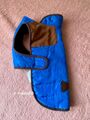 Hundemantel Steppmantel Fleece Jacke Länge ca. 35 cm S 🐩 blau braun