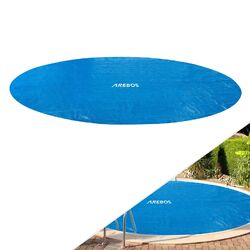 AREBOS Wärmeplane Solarfolie Solarplane Solarheizung Pool Heizung 120mic blau✔ Ø 4,57 m ✔zuschneidbar ✔Stärke 120 µm ✔Schmutzfänger