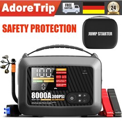 8000A Auto Starthilfe Jump Starter Ladegerät Powerbank KFZ mit Luftkompressor