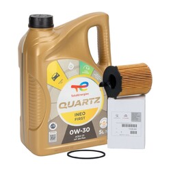 5L 5 Liter TOTAL QUARTZ INEO FIRST 0W-30 + ORIGINAL PSA Ölfilter 1109.AY