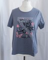 T-Shirt Blau mit Muster 100%Baumwolle  Gr.42