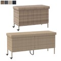 Gartenbox Gartentruhe mit 2 Rollen Auflagenbox Polyrattan Garten Truhe Kissenbox