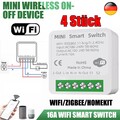 4X WiFi Mini Smart Schalter Modul Relais Lichtschalter Gang Unterputz mit Tuya