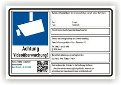 Videoüberwachung Datenschutz dsgvo Schild Wunsch-Text videoüberwacht BDSG Vi108